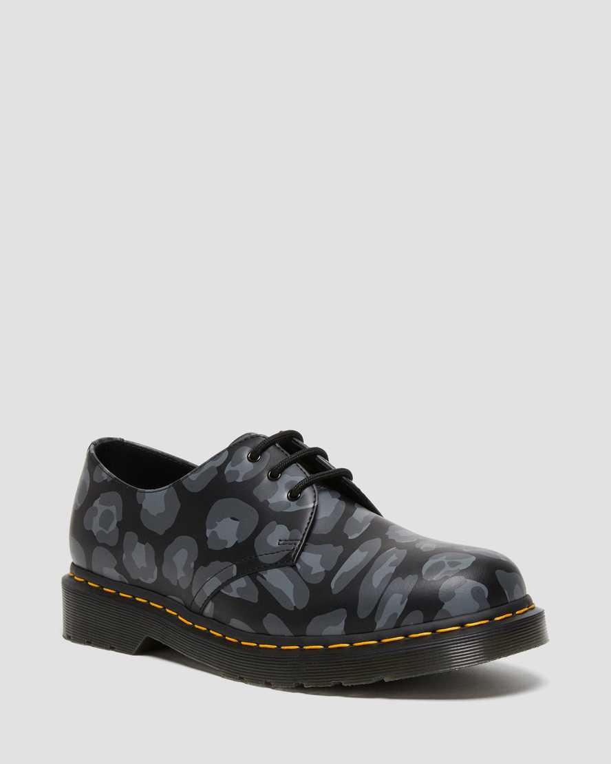 Dr Martens 1461 Distorted Leopard Print Kadın Oxford Ayakkabı Siyah  Türkiye |  50768-NMYE