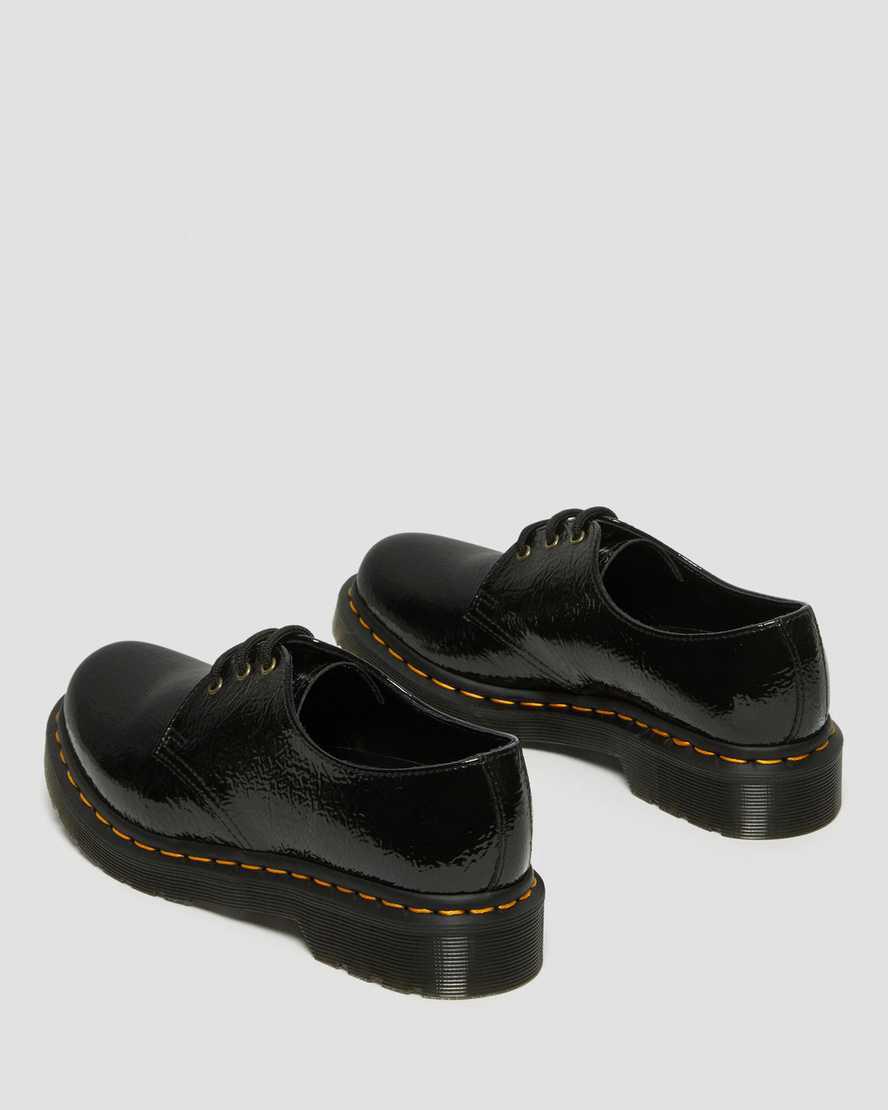 Dr Martens 1461 Distressed Rugan Kadın Oxford Ayakkabı Siyah  Türkiye |  08945-SDTI