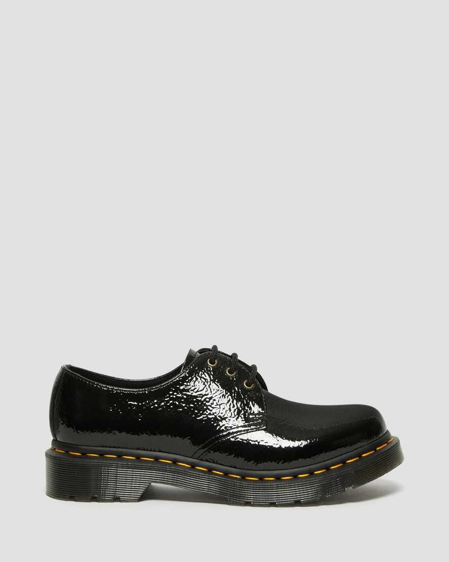 Dr Martens 1461 Distressed Rugan Kadın Oxford Ayakkabı Siyah  Türkiye |  08945-SDTI