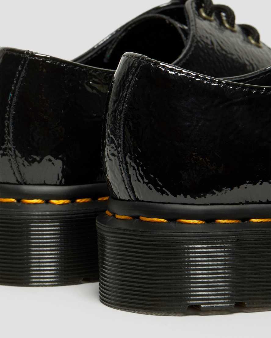 Dr Martens 1461 Distressed Rugan Kadın Oxford Ayakkabı Siyah  Türkiye |  08945-SDTI