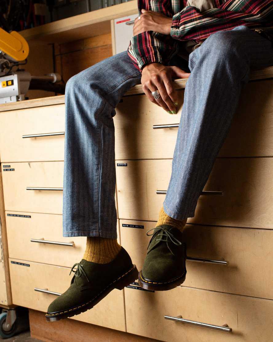 Dr Martens 1461 Made in England Buck Süet Erkek Oxford Ayakkabı Yeşil  Türkiye |  92436-ZYKJ