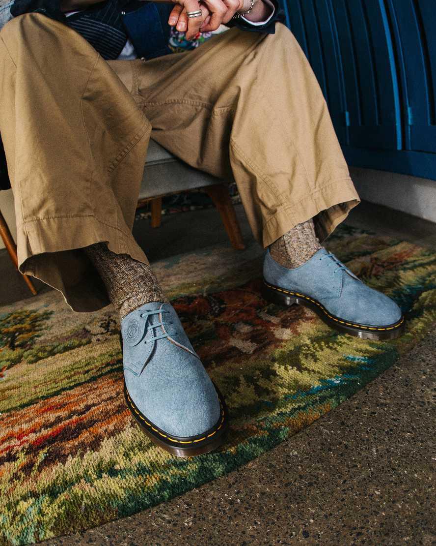 Dr Martens 1461 Made in England Nubuck Deri Kadın Oxford Ayakkabı Mavi  Türkiye |  92168-QXHC