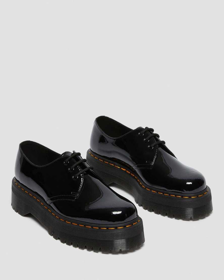 Dr Martens 1461 Rugan Deri Platform Kadın Oxford Ayakkabı Siyah  Türkiye |  70894-RHDE