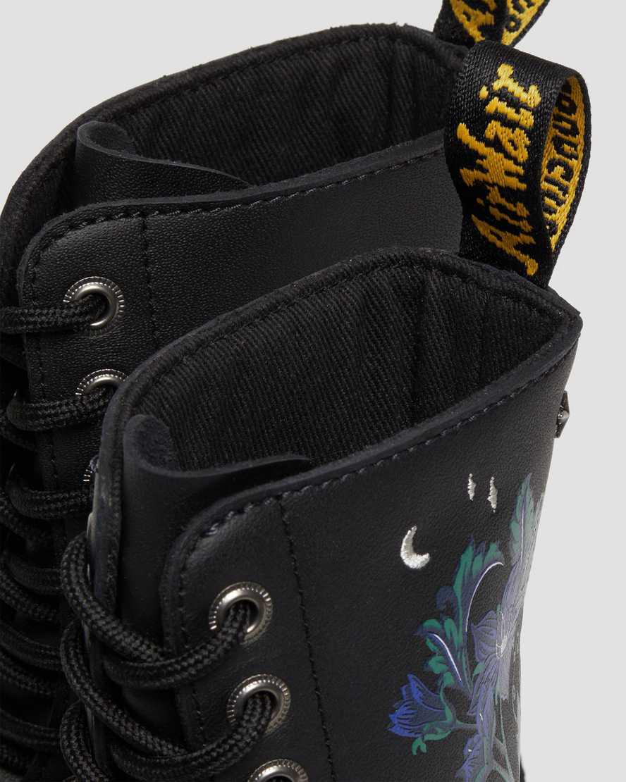 Dr Martens 1490 Mystic Floral Deri Mid Cut-Calf Kadın Originals Boots Siyah  Türkiye |  24591-JXKD
