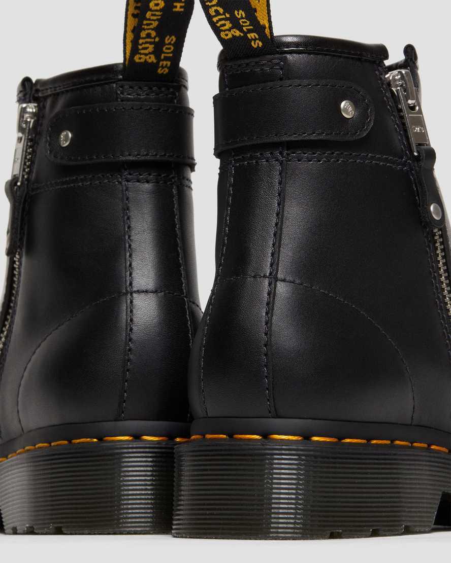 Dr Martens 2976 Double Zip Deri Chelsea Kadın Bilek Boy Bot Siyah  Türkiye |  45806-NZYP