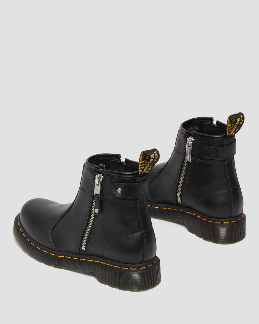 Dr Martens 2976 Double Zip Deri Chelsea Kadın Bilek Boy Bot Siyah  Türkiye |  45806-NZYP