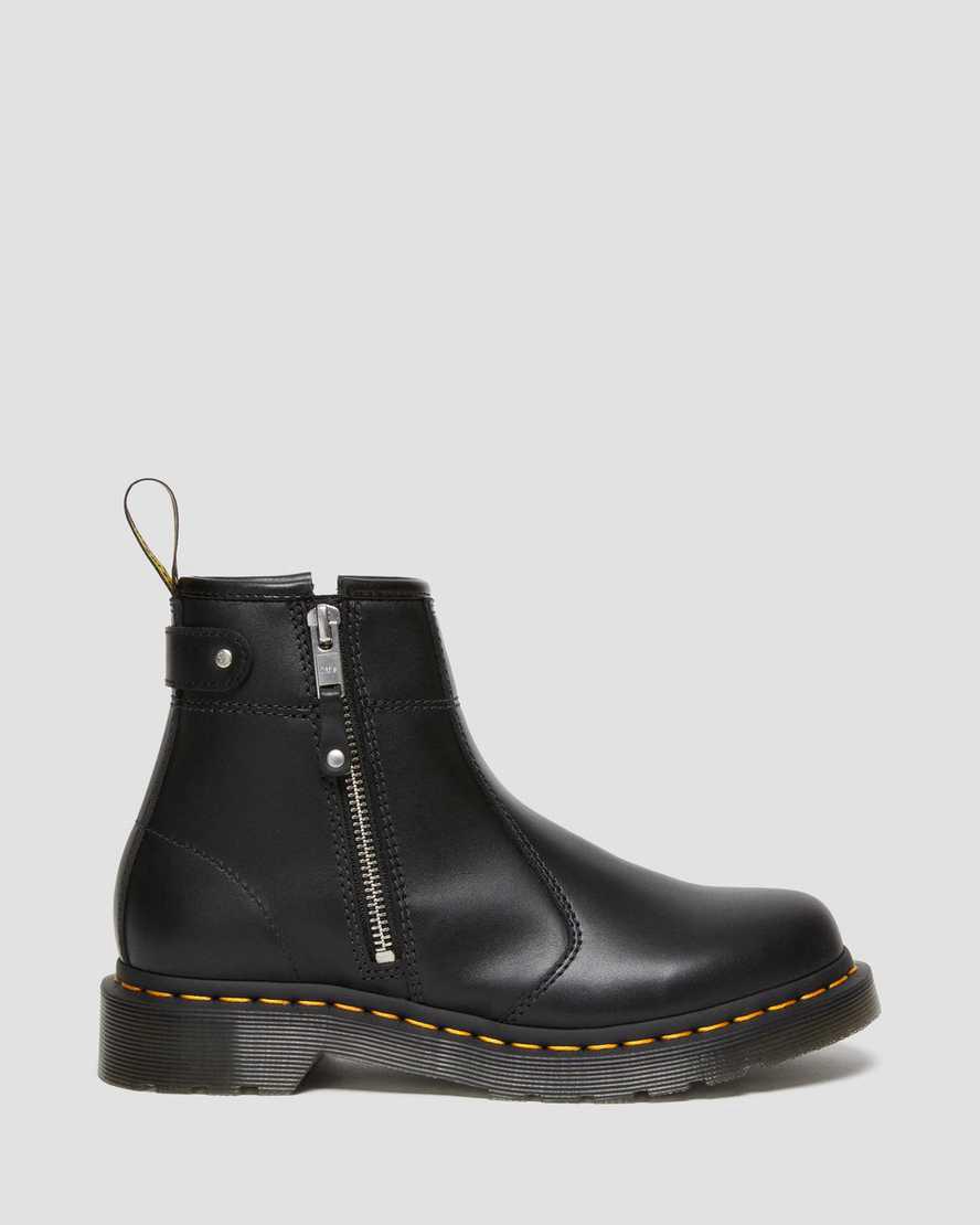 Dr Martens 2976 Double Zip Deri Kadın Chelsea Bot Siyah  Türkiye |  27904-ZYSN