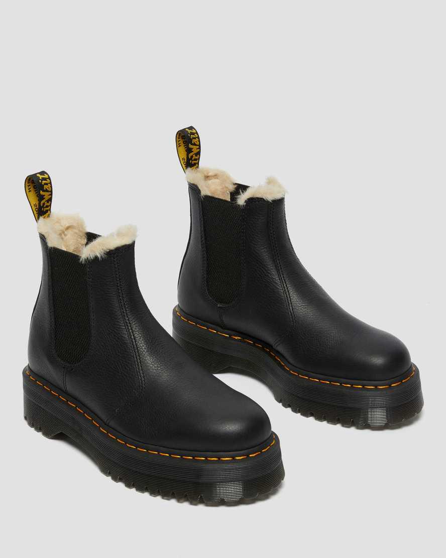 Dr Martens 2976 Faux Fur Astar Platform Chelsea Kadın Kışlık Botlar Siyah  Türkiye |  09286-FYQH