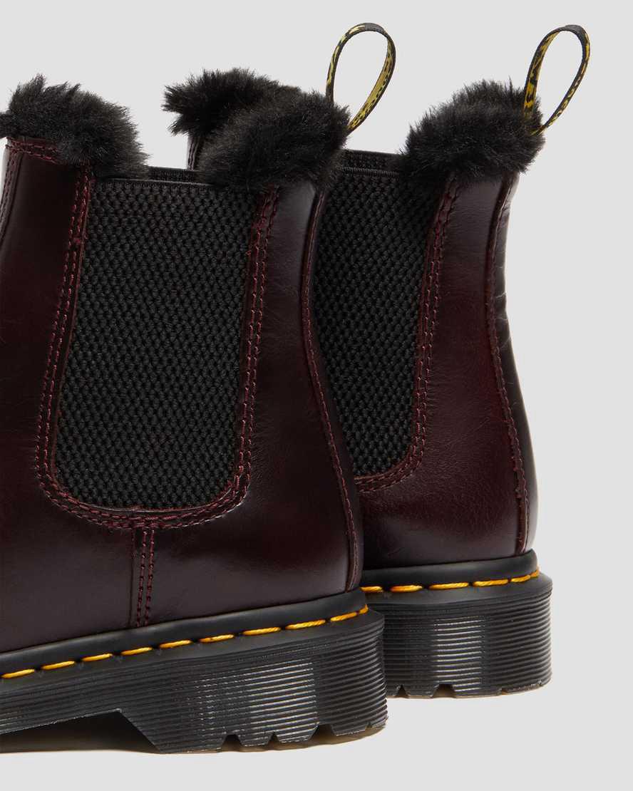 Dr Martens 2976 Leonore Faux Fur Astar Chelsea Kadın Kışlık Botlar Bordo  Türkiye |  91350-SHVA