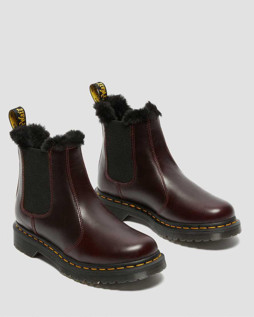 Dr Martens 2976 Leonore Faux Fur Astar Chelsea Kadın Kışlık Botlar Bordo  Türkiye |  91350-SHVA