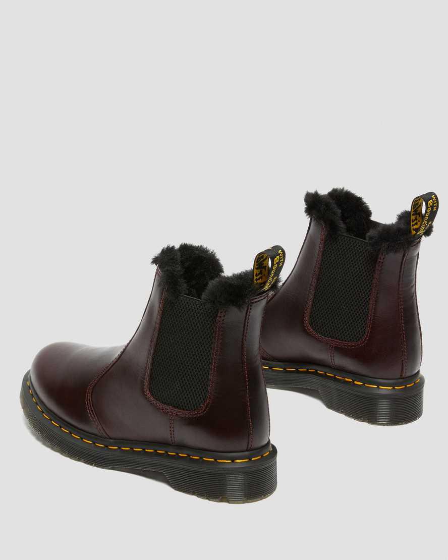 Dr Martens 2976 Leonore Faux Fur Astar Chelsea Kadın Kışlık Botlar Bordo  Türkiye |  91350-SHVA