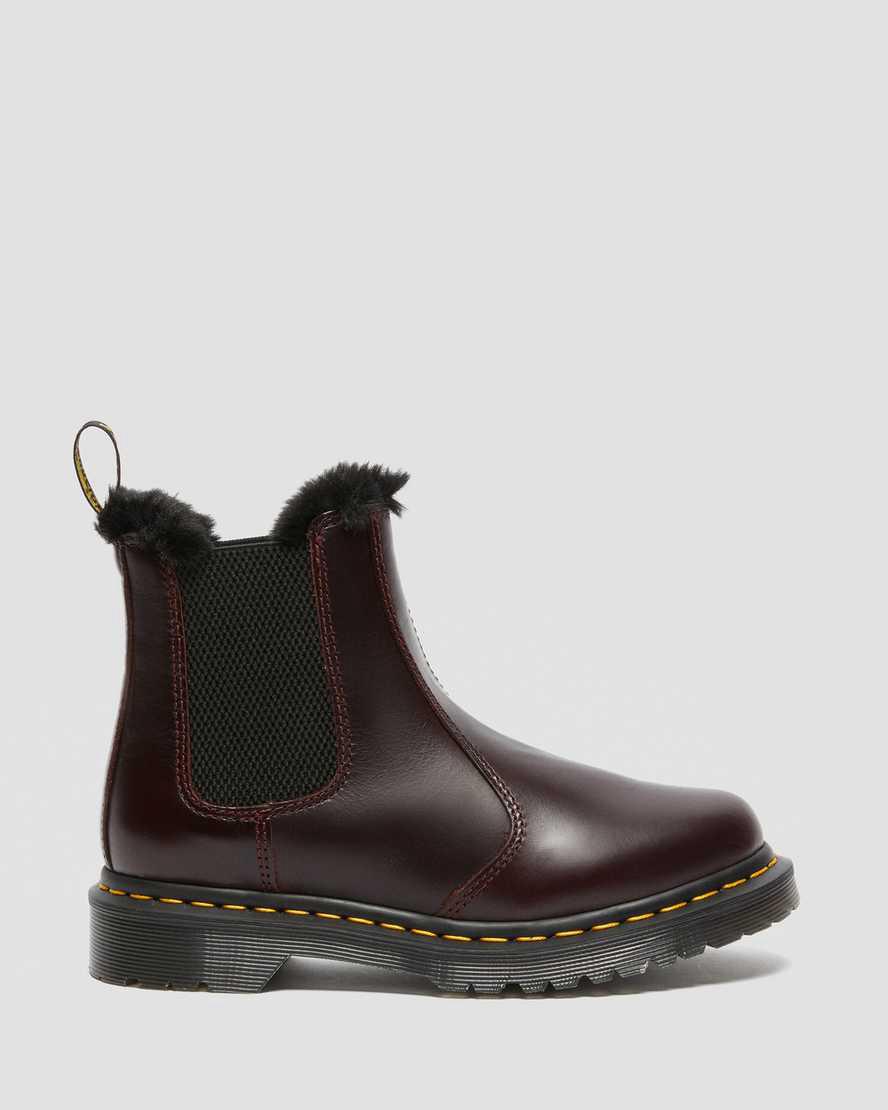 Dr Martens 2976 Leonore Faux Fur Astar Chelsea Kadın Kışlık Botlar Bordo  Türkiye |  91350-SHVA