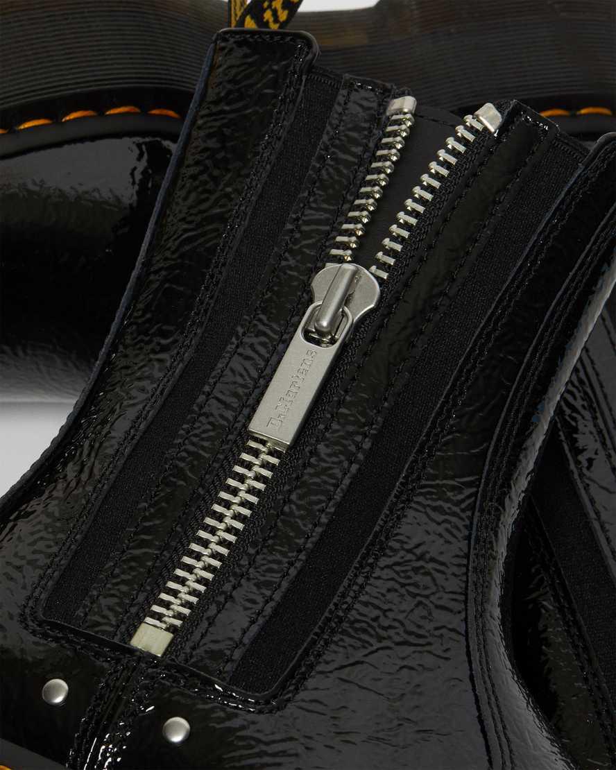 Dr Martens 2976 Max Distressed Rugan Platform Kadın Chelsea Bot Siyah  Türkiye |  93127-OBQW