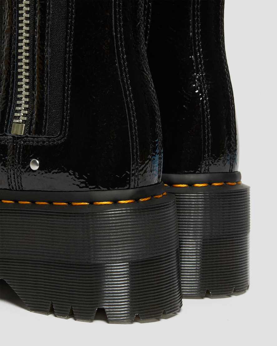 Dr Martens 2976 Max Distressed Rugan Platform Kadın Chelsea Bot Siyah  Türkiye |  93127-OBQW