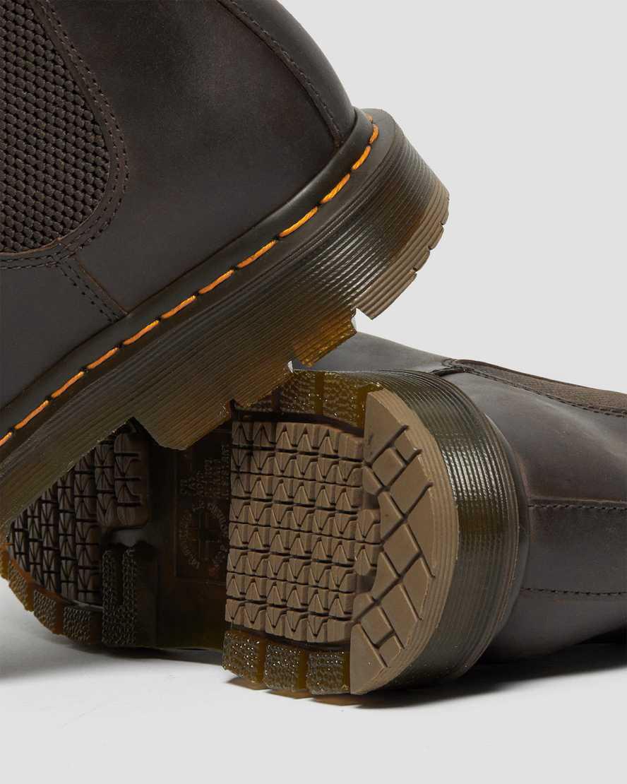 Dr Martens 2976 Slip Resistant Deri Kadın Chelsea Bot Koyu Kahverengi  Türkiye |  03457-RPOC