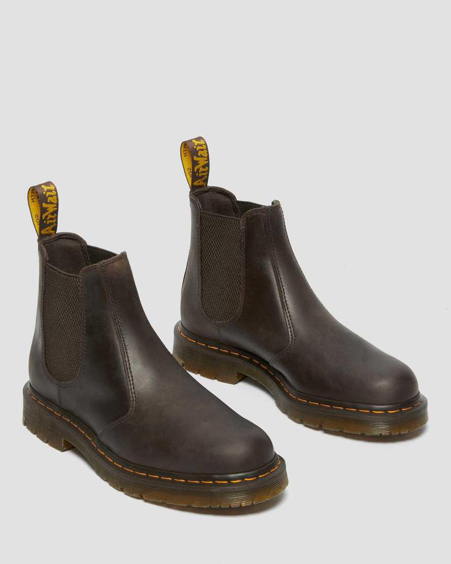 Dr Martens 2976 Slip Resistant Deri Kadın Chelsea Bot Koyu Kahverengi  Türkiye |  03457-RPOC