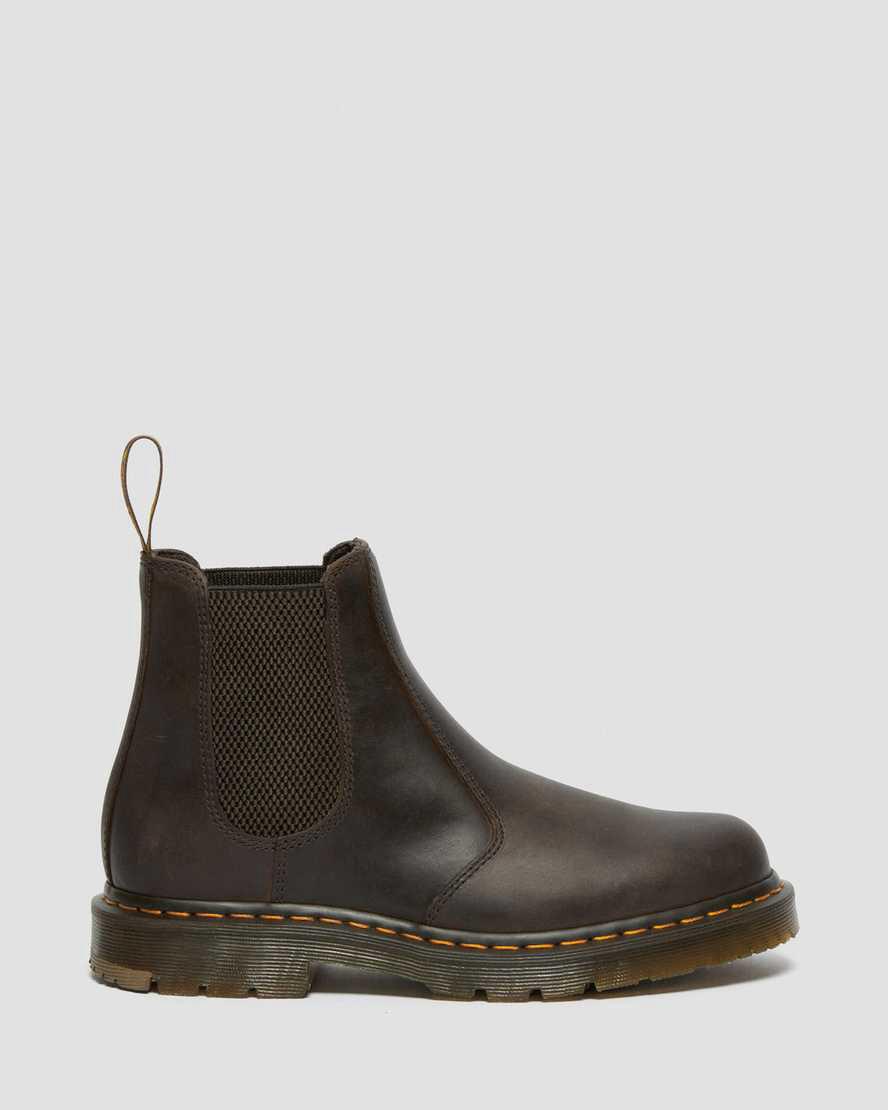 Dr Martens 2976 Slip Resistant Deri Kadın Chelsea Bot Koyu Kahverengi  Türkiye |  03457-RPOC