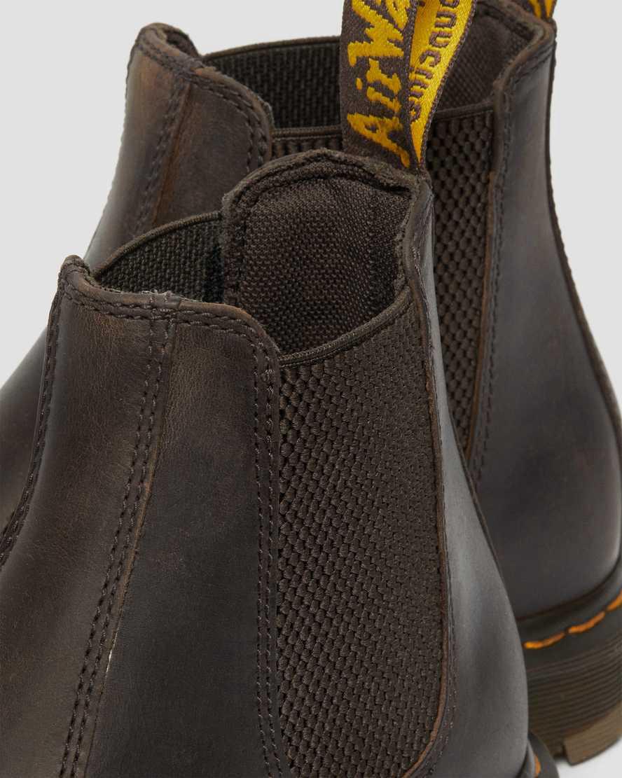 Dr Martens 2976 Slip Resistant Deri Kadın Chelsea Bot Koyu Kahverengi  Türkiye |  03457-RPOC