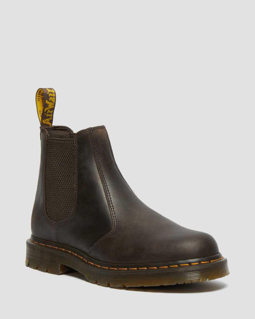 Dr Martens 2976 Slip Resistant Deri Kadın Chelsea Bot Koyu Kahverengi  Türkiye |  03457-RPOC