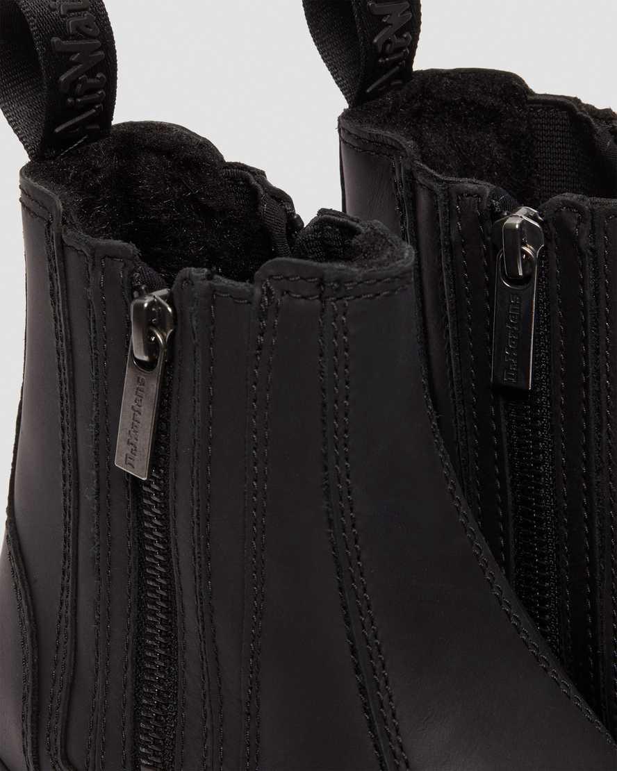 Dr Martens 2976 Wintergrip Zip Kadın Chelsea Bot Siyah  Türkiye |  17092-LEZY