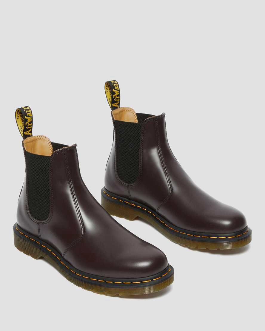 Dr Martens 2976 Yellow Stitch Smooth Deri Chelsea Erkek Bilek Boy Bot Bordo  Türkiye |  68041-DCMO