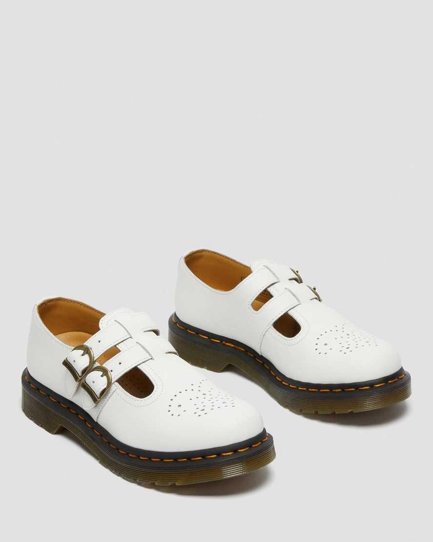 Dr Martens 8065 Smooth Deri Kadın Mary Jane Ayakkabı Beyaz  Türkiye |  62148-BDLH