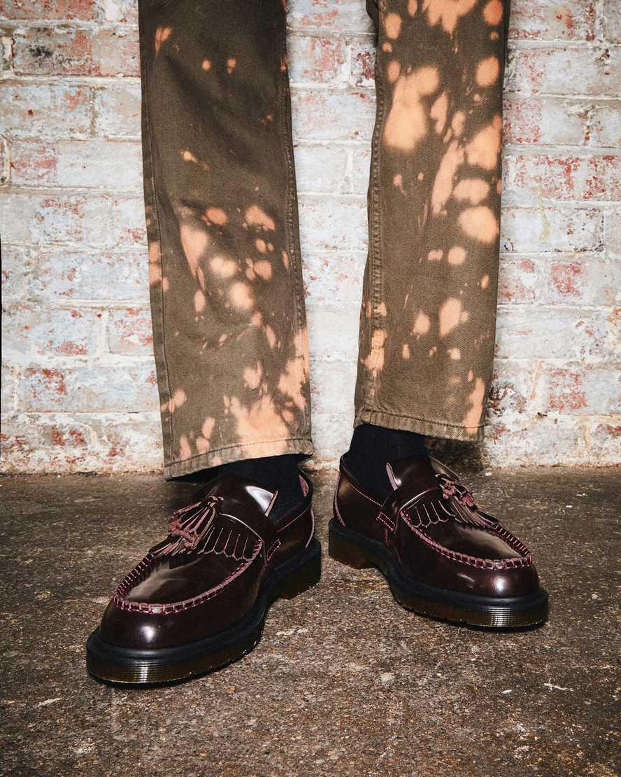 Dr Martens Adrian Arcadia Deri Tassel Erkek Loafer Ayakkabı Kırmızı  Türkiye |  17598-ISZR