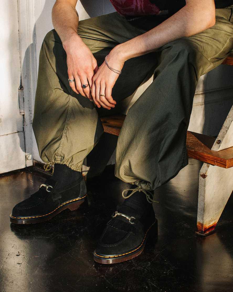 Dr Martens Adrian Snaffle Süet Kadın Loafer Ayakkabı Siyah  Türkiye |  91827-YMUS