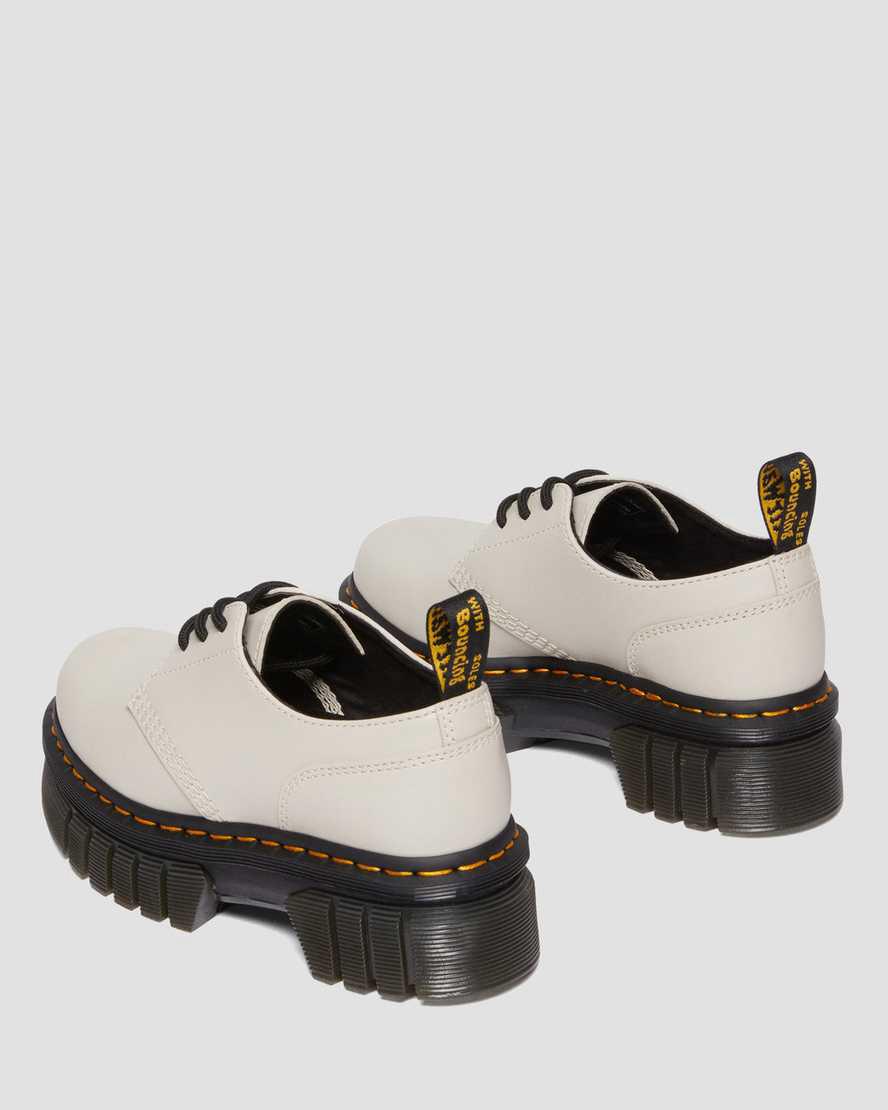 Dr Martens Audrick Nappa Deri Platform Erkek Oxford Ayakkabı Gri  Türkiye |  45870-HFXG