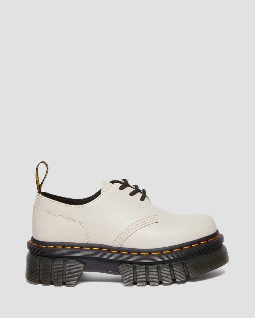 Dr Martens Audrick Nappa Deri Platform Erkek Oxford Ayakkabı Gri  Türkiye |  45870-HFXG