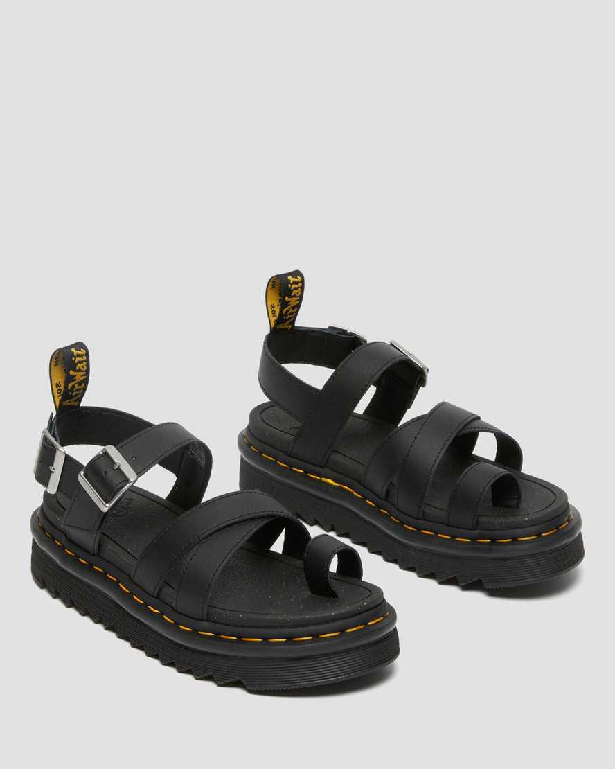 Dr Martens Avry Hydro Deri Askılı Kadın Gladyatör Sandalet Siyah  Türkiye |  98543-ZNHC