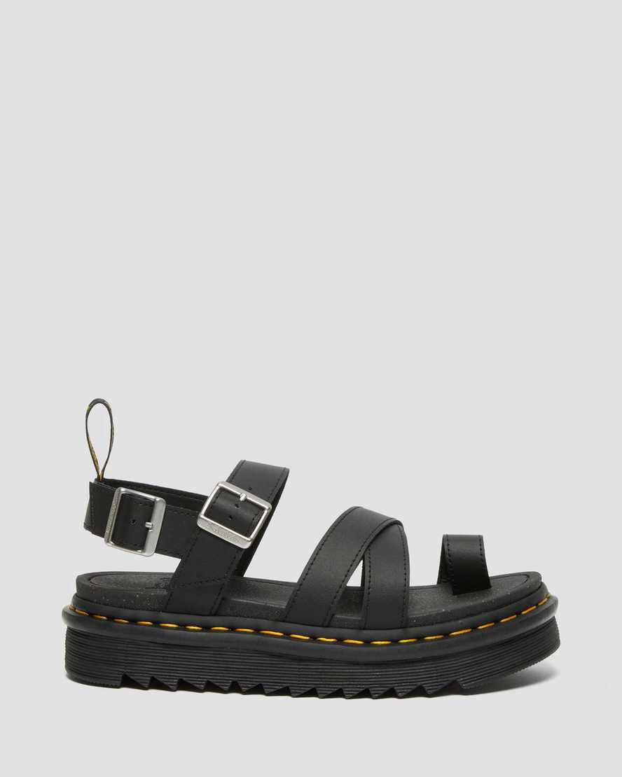 Dr Martens Avry Hydro Deri Askılı Kadın Gladyatör Sandalet Siyah  Türkiye |  98543-ZNHC