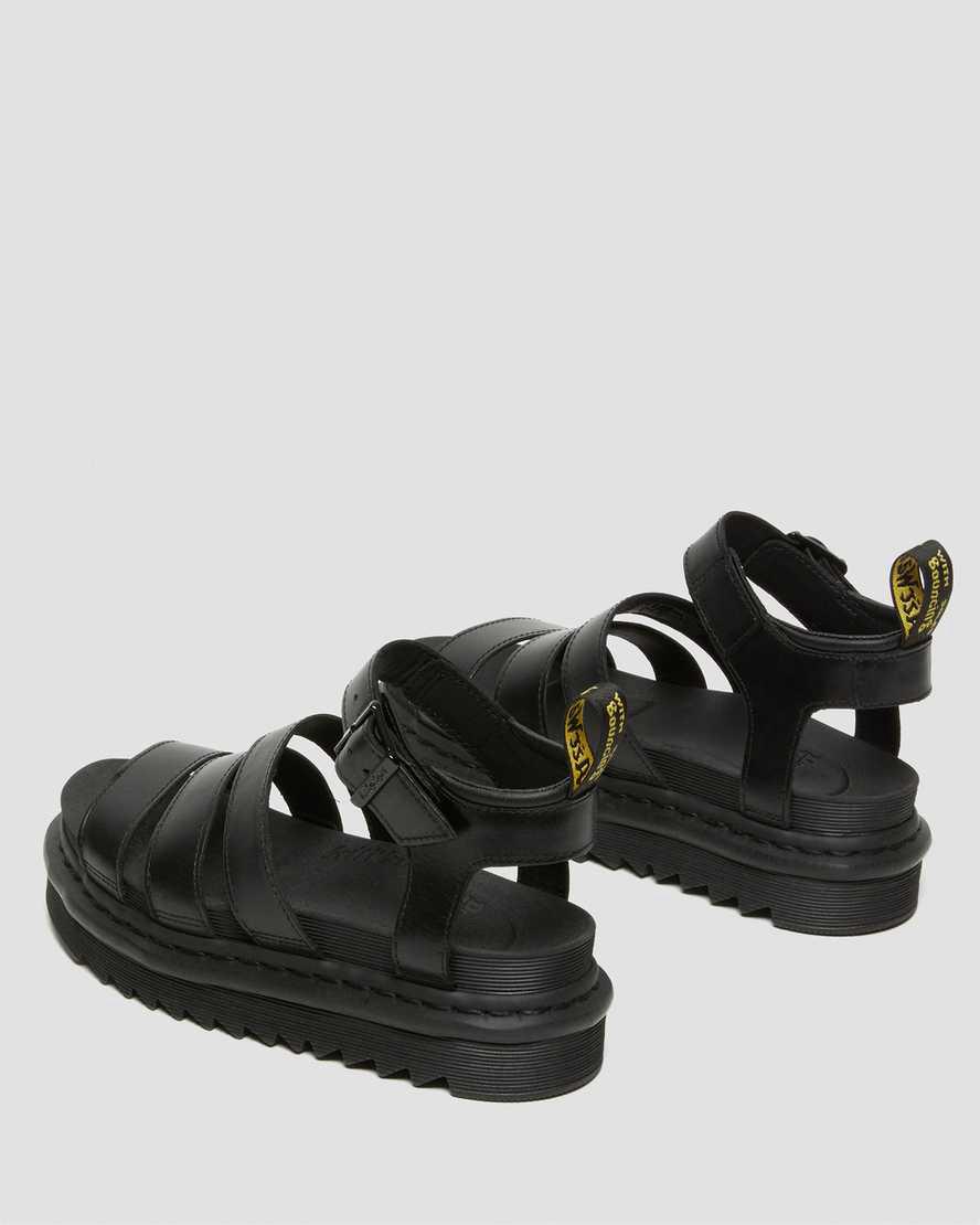 Dr Martens Blaire Brando Deri Askılı Kadın Gladyatör Sandalet Siyah  Türkiye |  06375-JBYK