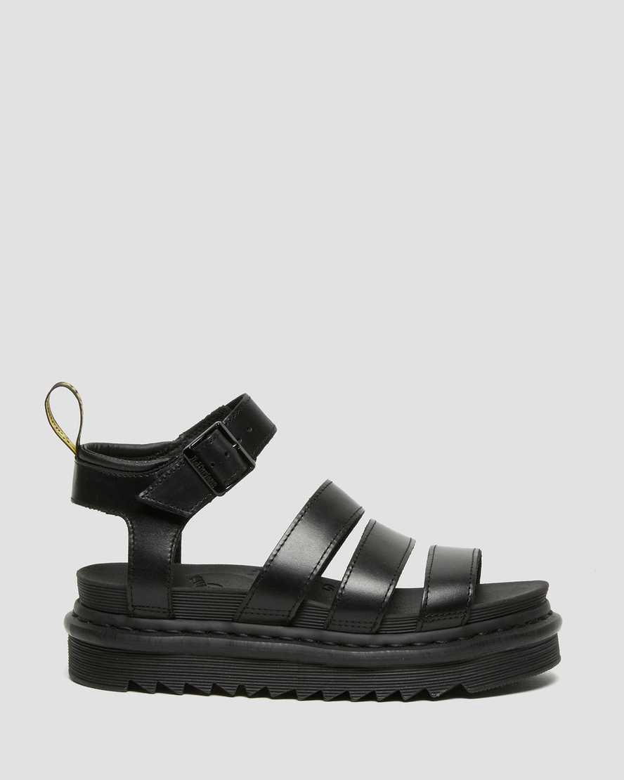 Dr Martens Blaire Brando Deri Askılı Kadın Gladyatör Sandalet Siyah  Türkiye |  06375-JBYK