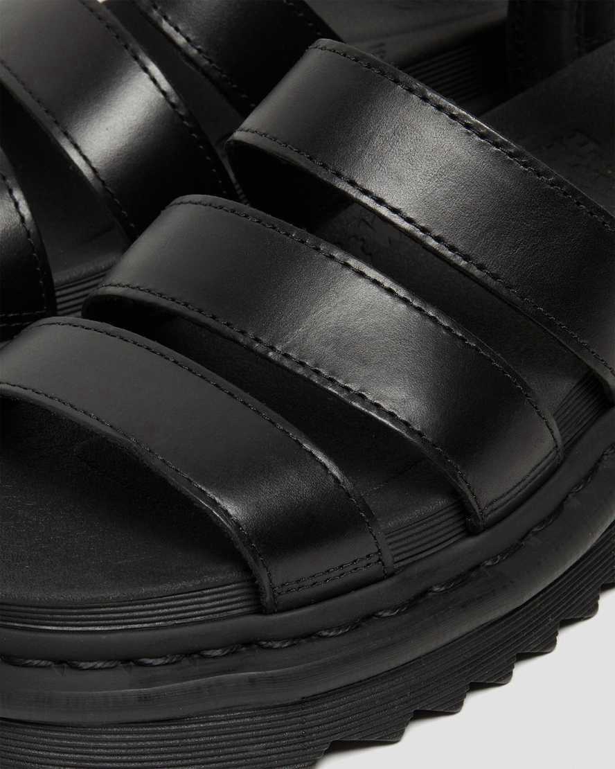 Dr Martens Blaire Brando Deri Askılı Kadın Gladyatör Sandalet Siyah  Türkiye |  06375-JBYK