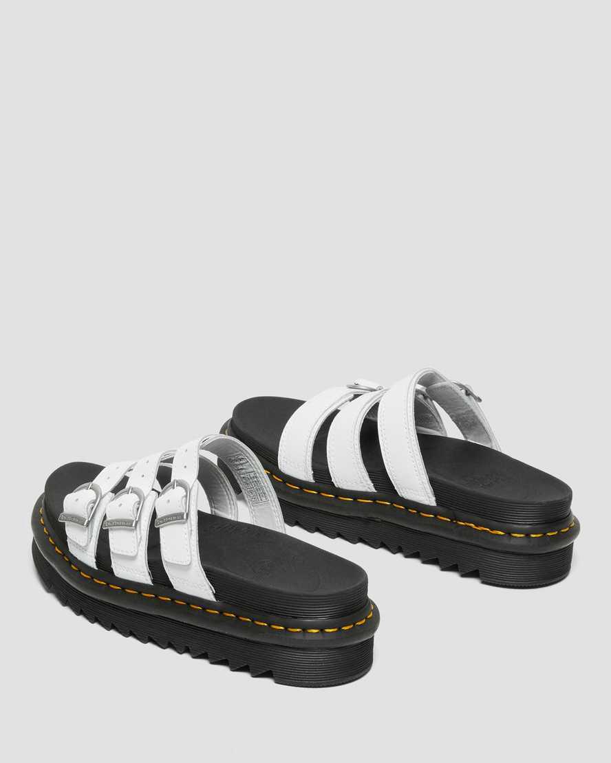 Dr Martens Blaire Deri Terlik Kadın Platform Sandalet Beyaz  Türkiye |  65438-QTDG