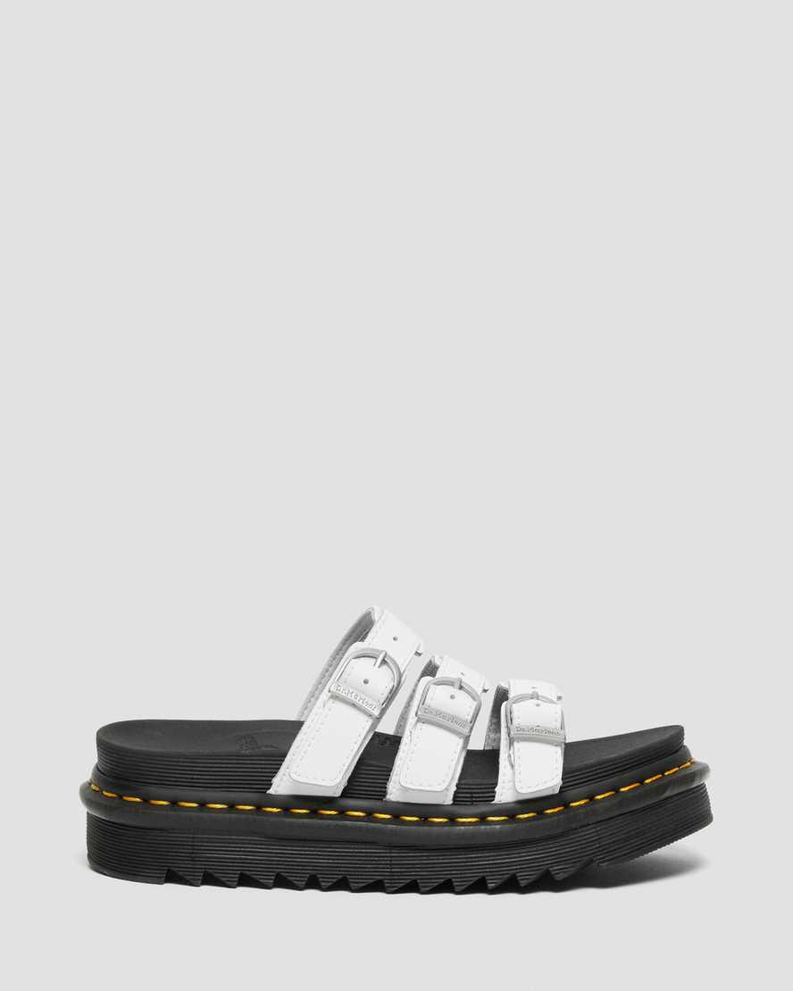Dr Martens Blaire Deri Terlik Kadın Platform Sandalet Beyaz  Türkiye |  65438-QTDG