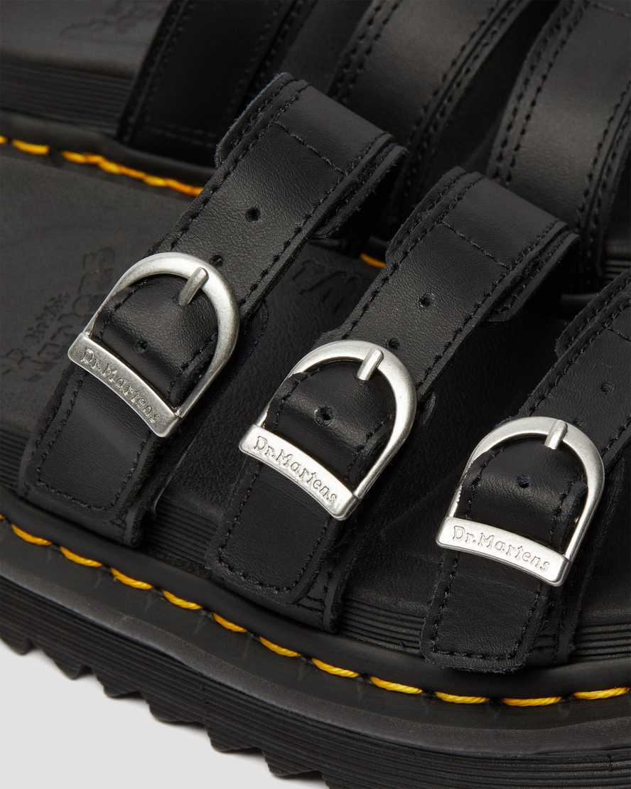 Dr Martens Blaire Deri Terlik Kadın Platform Sandalet Siyah  Türkiye |  96235-ZJQH