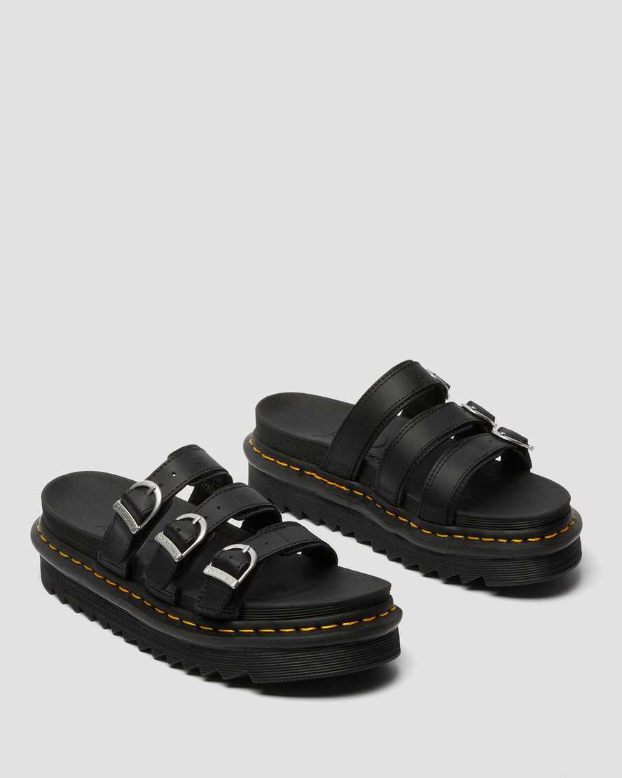 Dr Martens Blaire Deri Terlik Kadın Platform Sandalet Siyah  Türkiye |  96235-ZJQH