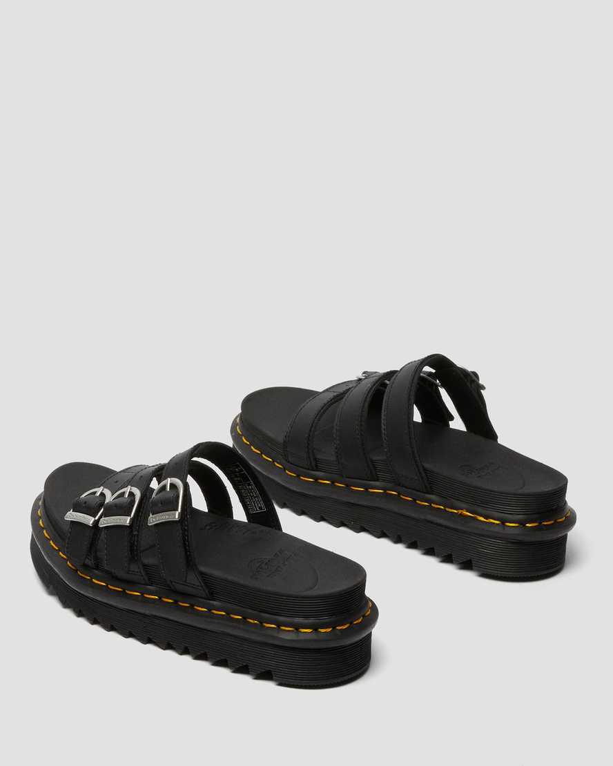 Dr Martens Blaire Deri Terlik Kadın Platform Sandalet Siyah  Türkiye |  96235-ZJQH