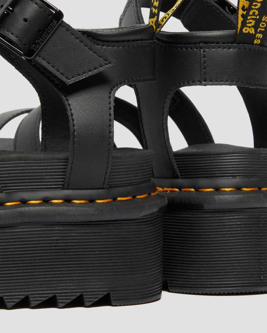 Dr Martens Blaire Hydro Deri Askılı Kadın Platform Sandalet Siyah  Türkiye |  04671-QPTX