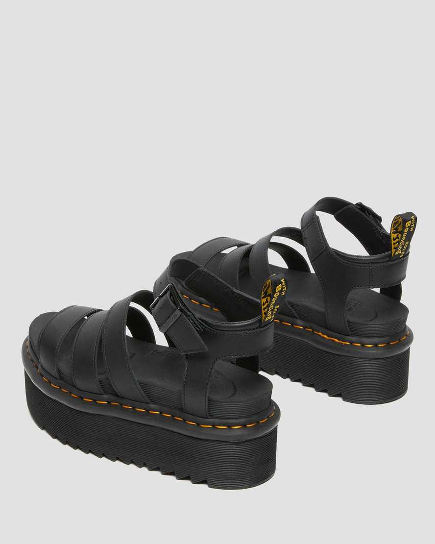 Dr Martens Blaire Hydro Deri Askılı Kadın Platform Sandalet Siyah  Türkiye |  04671-QPTX