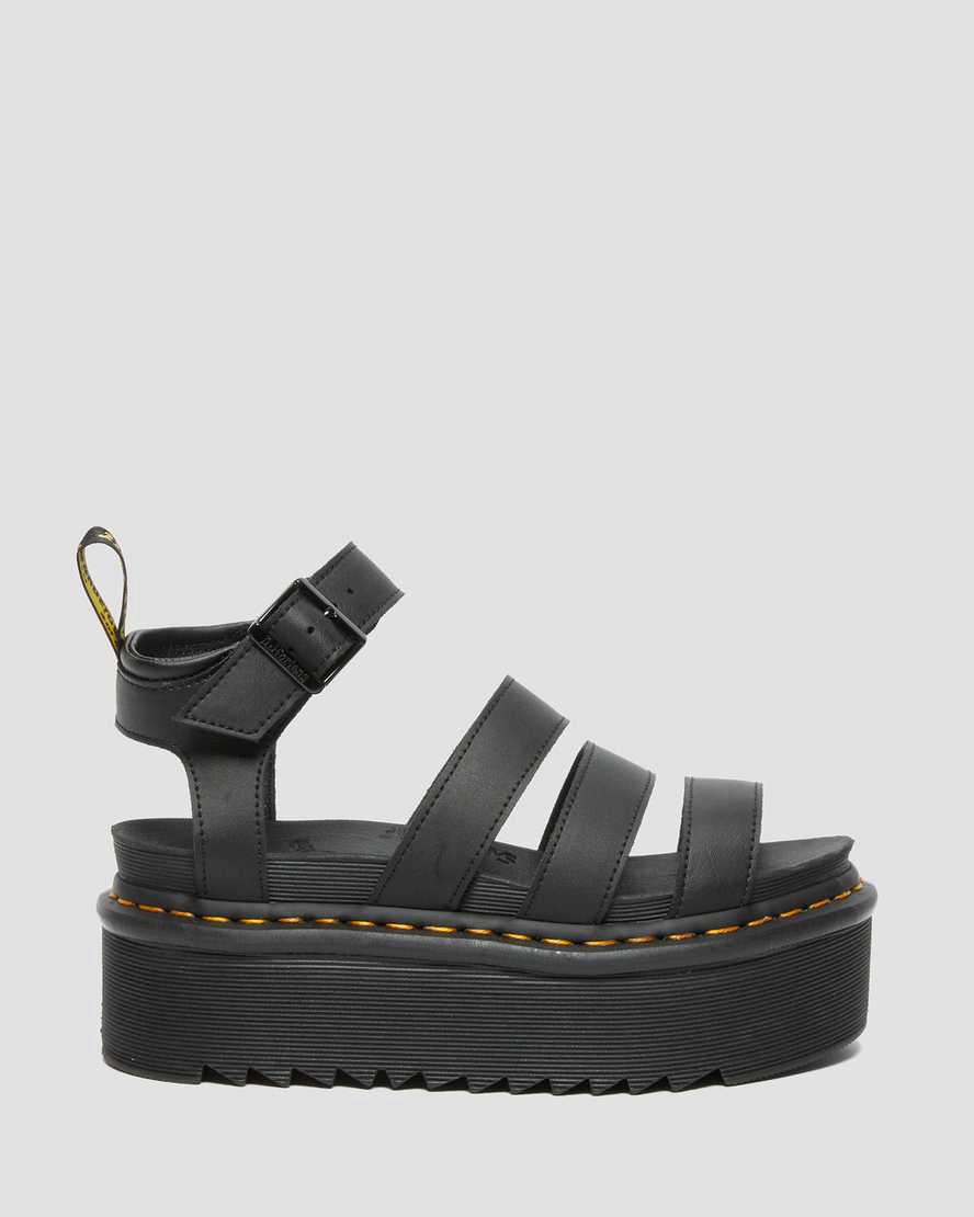 Dr Martens Blaire Hydro Deri Askılı Kadın Platform Sandalet Siyah  Türkiye |  04671-QPTX