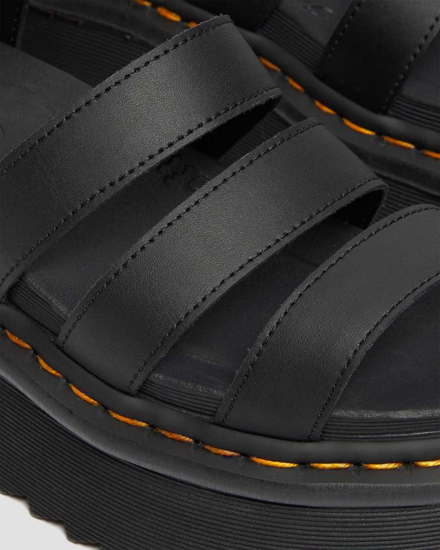 Dr Martens Blaire Hydro Deri Askılı Kadın Platform Sandalet Siyah  Türkiye |  04671-QPTX