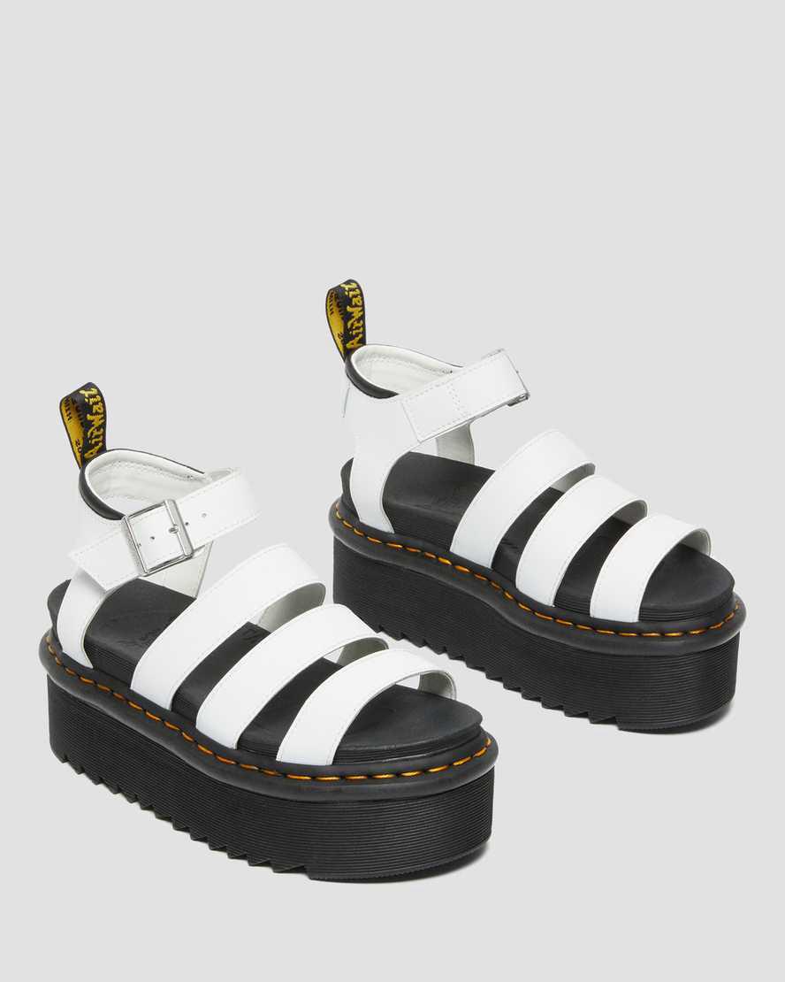 Dr Martens Blaire Hydro Deri Askılı Kadın Platform Sandalet Beyaz  Türkiye |  25780-NUSL