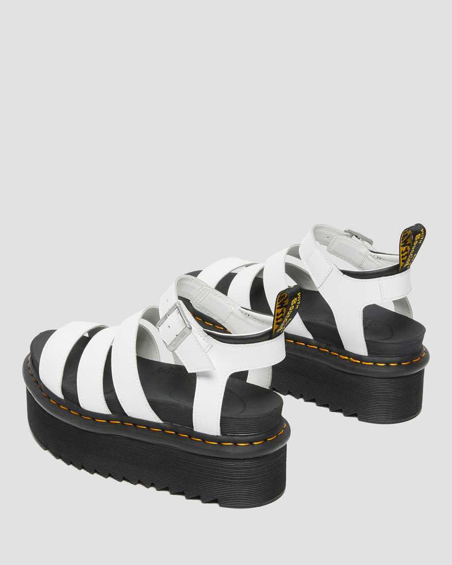 Dr Martens Blaire Hydro Deri Askılı Kadın Platform Sandalet Beyaz  Türkiye |  25780-NUSL