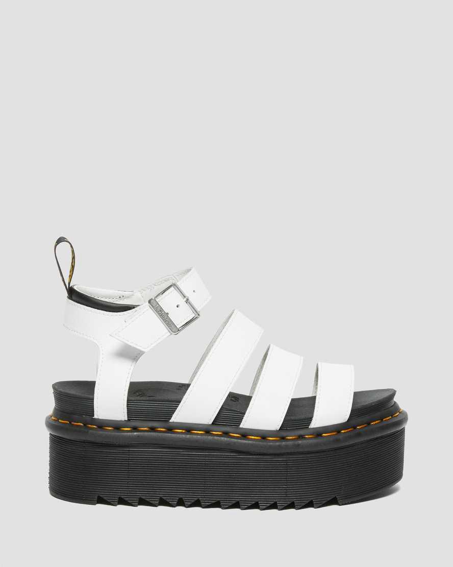 Dr Martens Blaire Hydro Deri Askılı Kadın Platform Sandalet Beyaz  Türkiye |  25780-NUSL