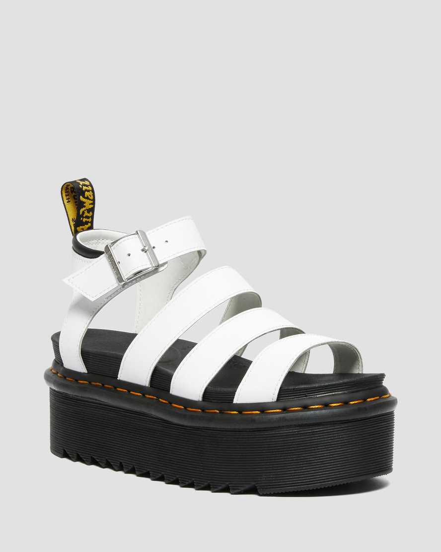Dr Martens Blaire Hydro Deri Askılı Kadın Platform Sandalet Beyaz  Türkiye |  25780-NUSL