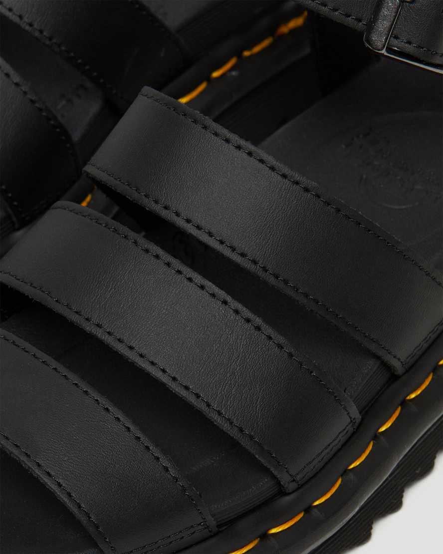 Dr Martens Blaire Hydro Deri Askılı Kadın Gladyatör Sandalet Siyah  Türkiye |  50892-YUHX