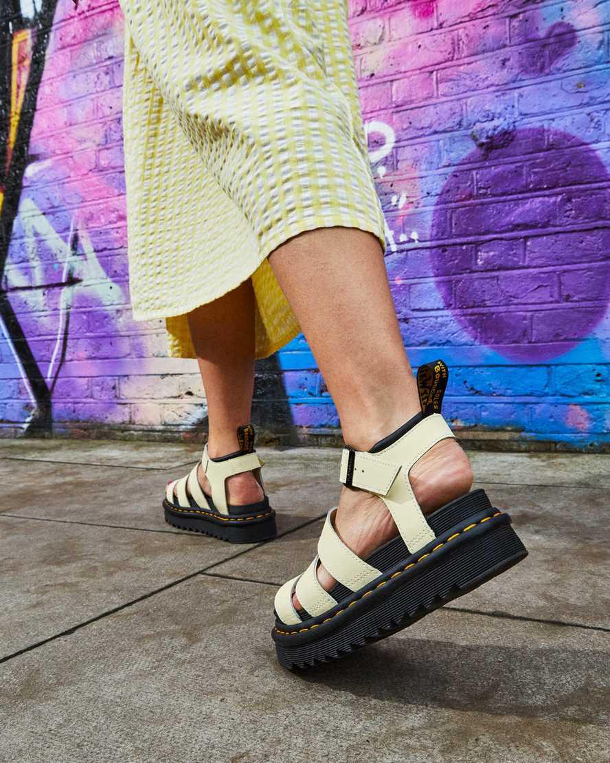 Dr Martens Blaire Hydro Deri Askılı Kadın Gladyatör Sandalet Kahverengi Krema  Türkiye |  71325-CGWL